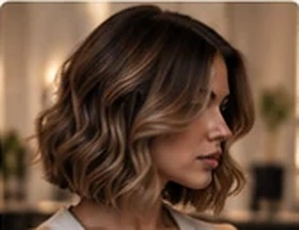 Corte médio com ondas